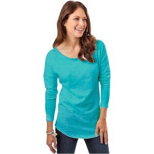 Southern Tide Women’s Lindsey Long Sleeve Teal Depths Cotton